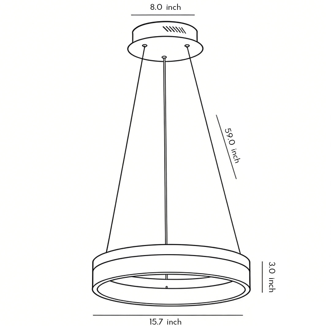 Sleek Black Aluminum LED Pendant Light Fixture for Modern Home Décor