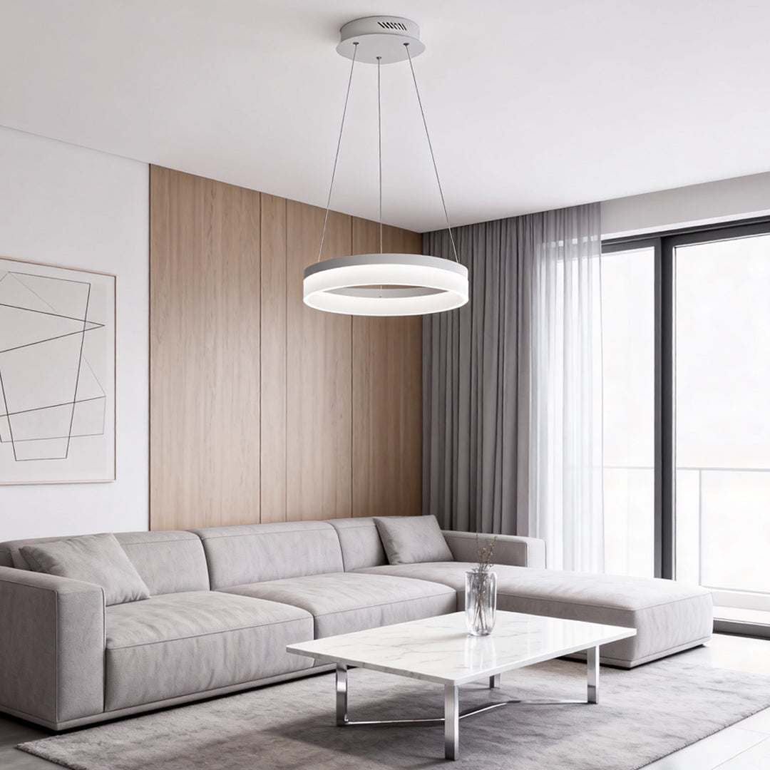 Sleek Black Aluminum LED Pendant Light Fixture for Modern Home Décor