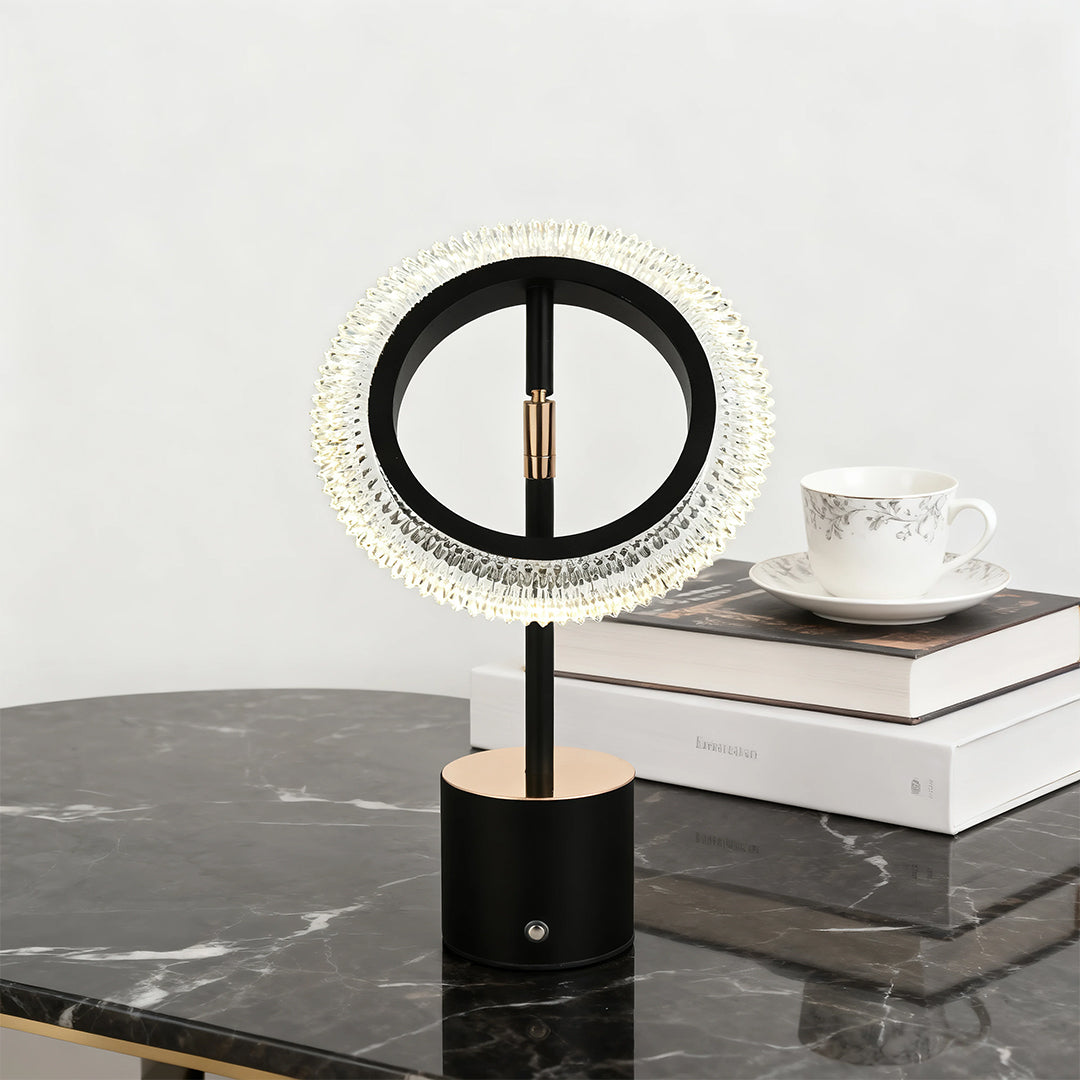 Minimalist White Ring Touch Table Lamp for Living Room Bedroom Decor