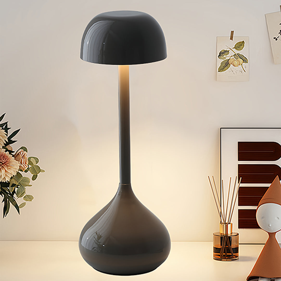 Rustic Bronze Gourd-Shaped Rechargeable Metal Table Lamp for Cozy Spaces