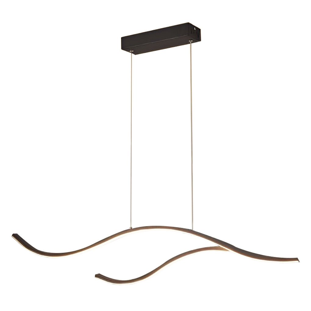 Wavy Curved LED Metal Pendant Light Fixture for Modern Living Spaces