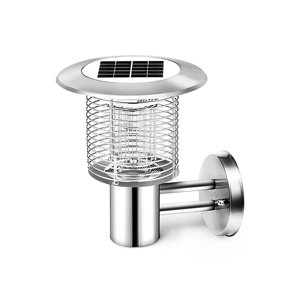 Solar-Powered Purple LED Bug Zapper Lamp for Outdoor Gardens & Patios