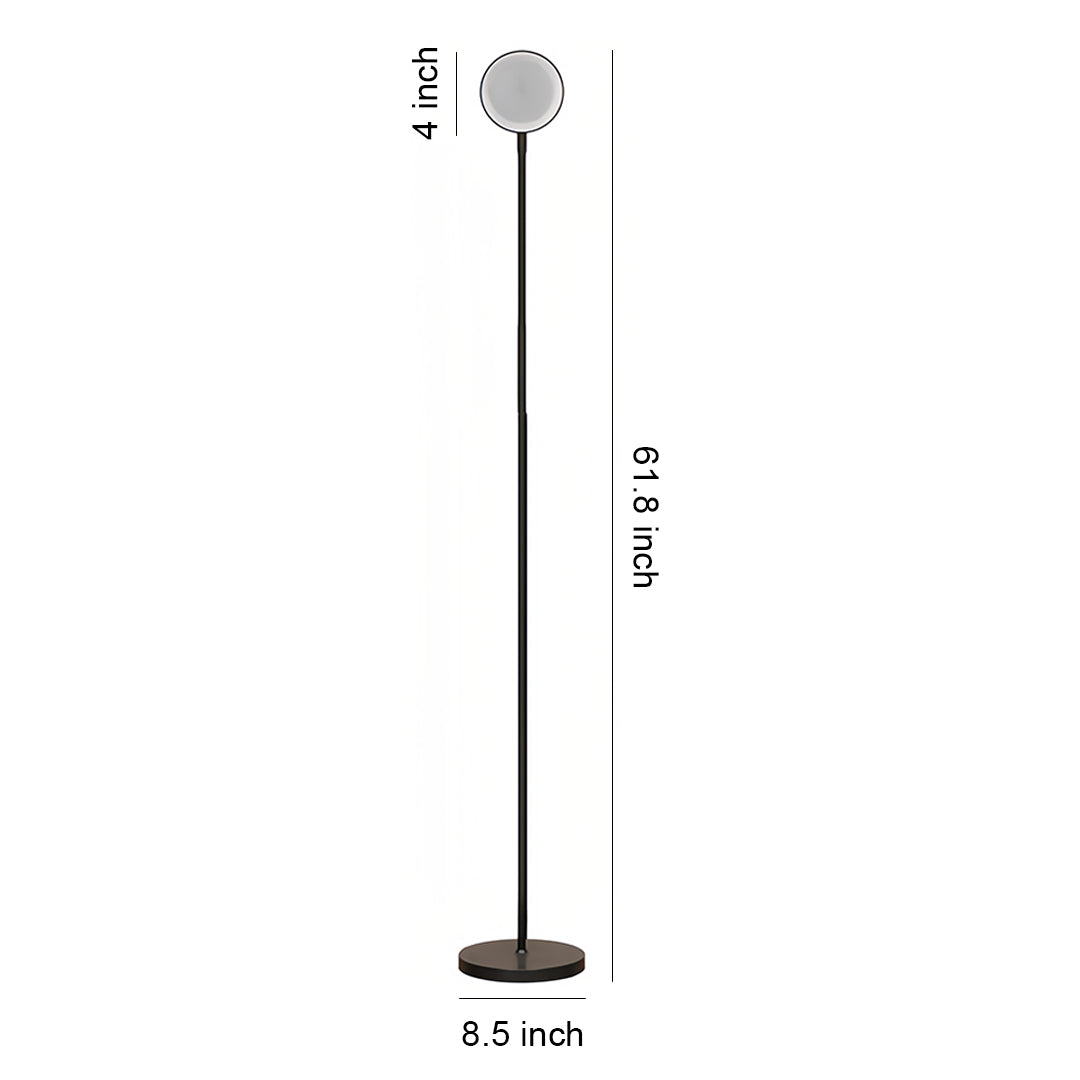 Nordic Adjustable Tall Floor Lamp in Black Metal for Bedroom Reading