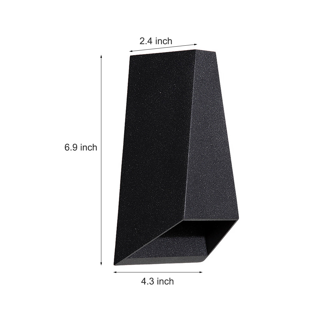Modern Black LED Up-Down Outdoor Wall Sconce Light for Patios & Gardens