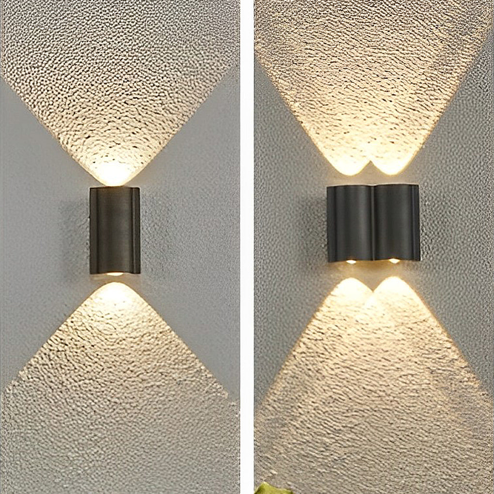 Modern Aluminum Wave-Shaped LED Outdoor Wall Light for Patio & Garden