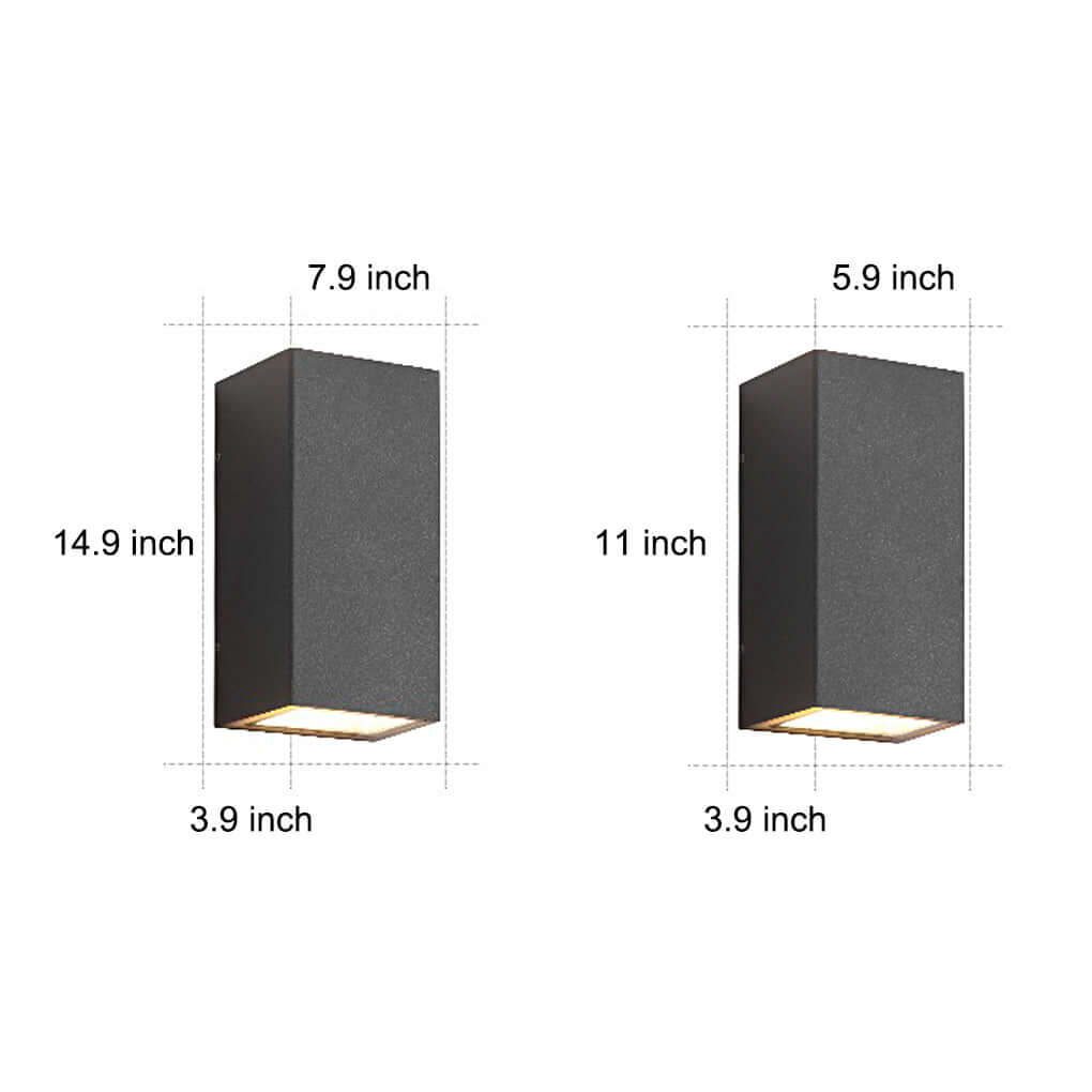 Modern Black Waterproof LED Wall Light Fixture for Indoor/Outdoor Use