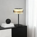 Rustic Vintage Iron Frame Table Lamp with Warm Light Shade for Bedroom