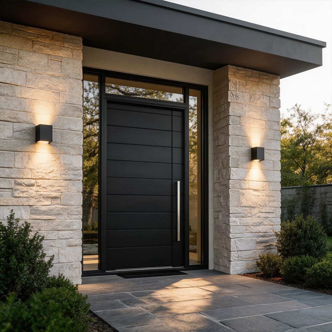 Modern Black LED Wall Sconce - Up and Down Outdoor Light Fixture
