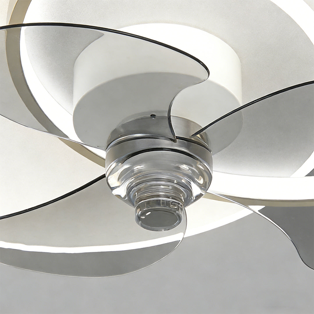 Modern Black and White Metal Ceiling Fan with Lights for Living Room