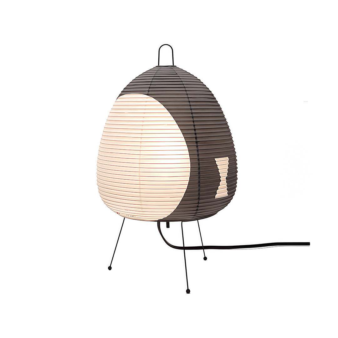 Minimalist White Rice Paper Table Lamp in Wabi-Sabi Style for Living Room