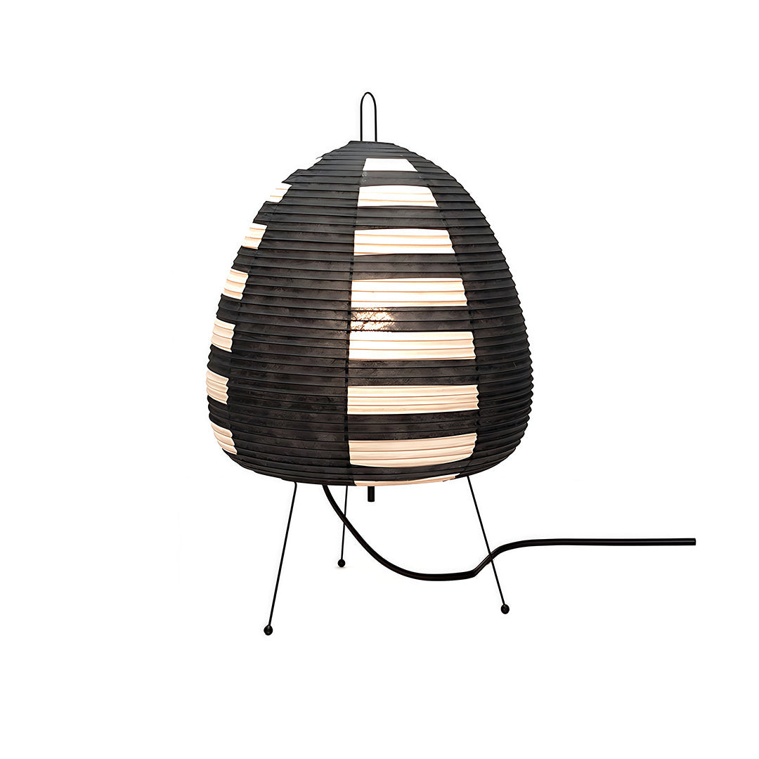 Minimalist White Rice Paper Table Lamp in Wabi-Sabi Style for Living Room