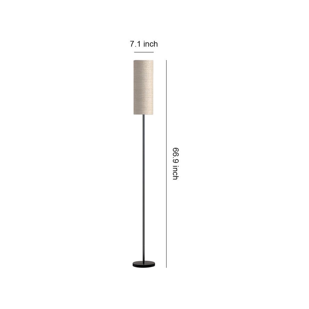 Artistic Black Wrought Iron Floor Lamp with Linen Shade for Living Room
