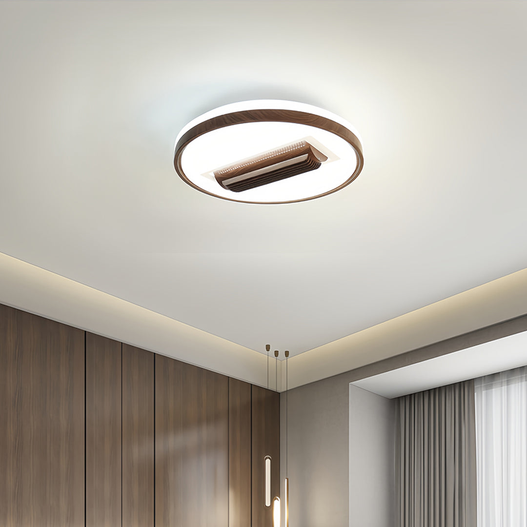 Stylish Bladeless LED Ceiling Fan in White for Modern Living Spaces