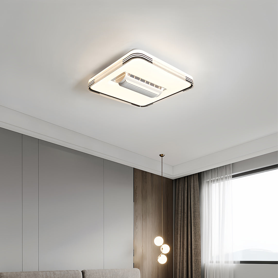 Stylish Bladeless LED Ceiling Fan in White for Modern Living Spaces