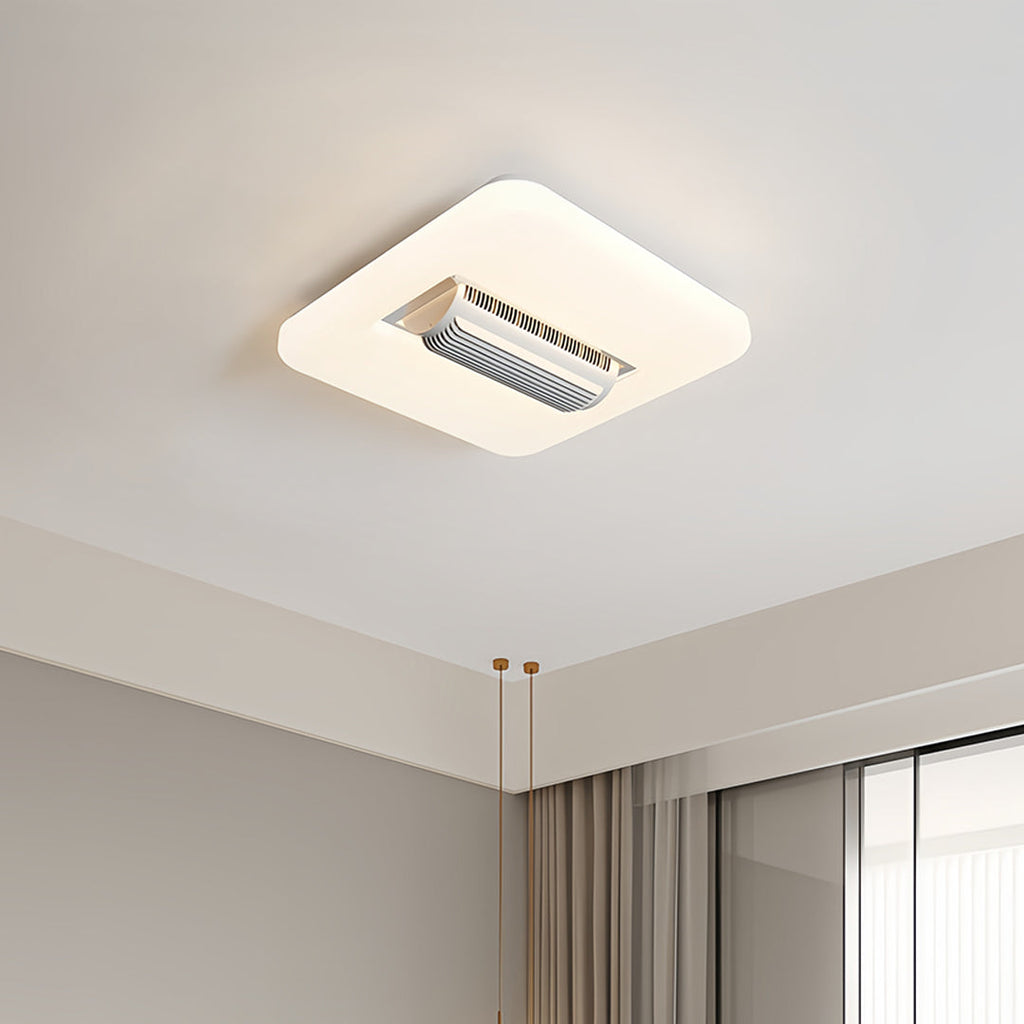 Stylish Bladeless LED Ceiling Fan in White for Modern Living Spaces