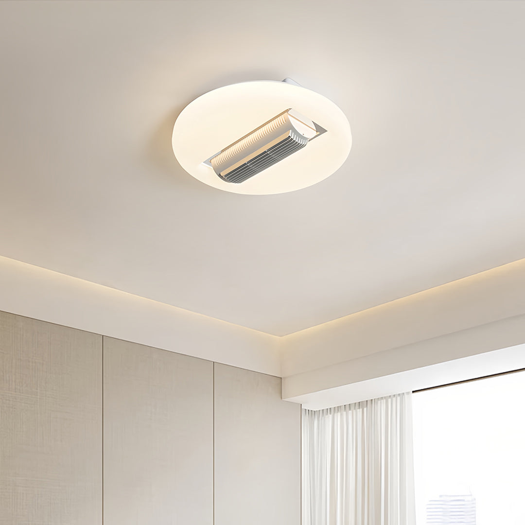 Stylish Bladeless LED Ceiling Fan in White for Modern Living Spaces