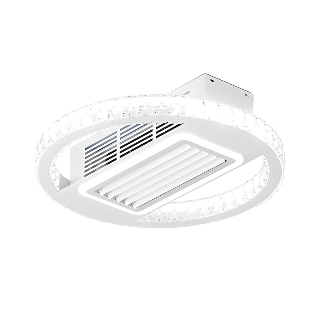 Sleek White Bladeless Fan Lamp with 6-Speed Dimmable LED for Home Decor