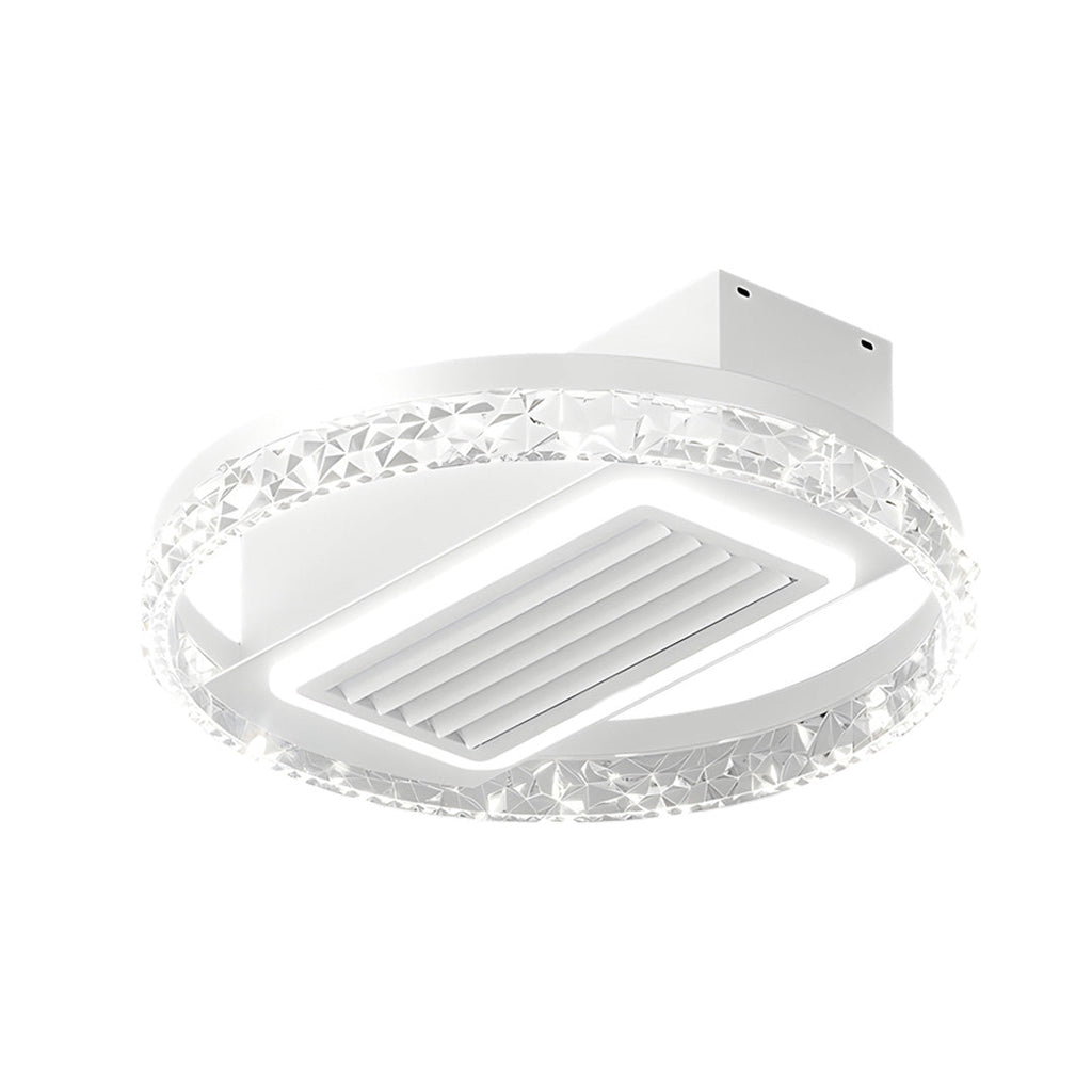 Sleek White Bladeless Fan Lamp with 6-Speed Dimmable LED for Home Decor