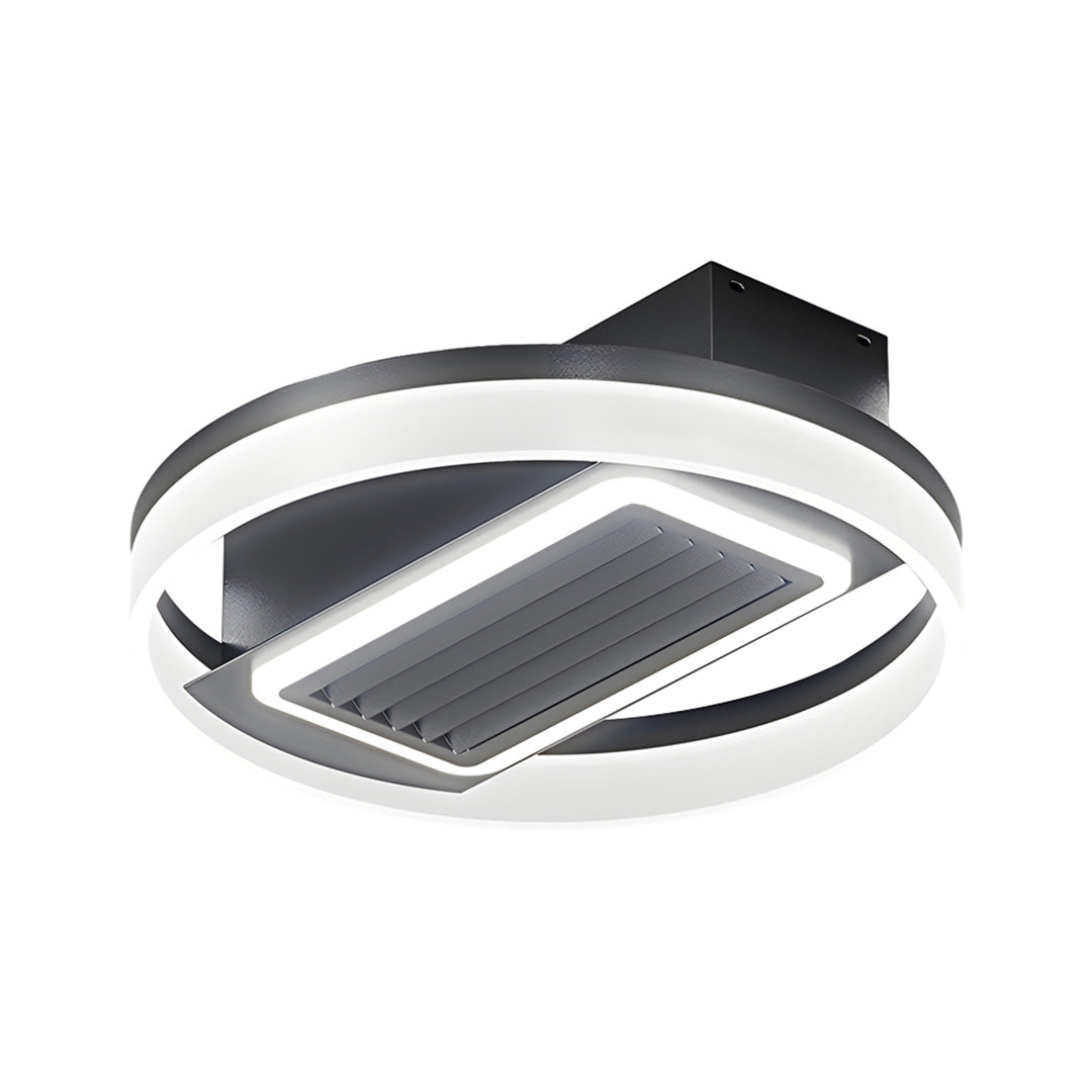 Sleek White Bladeless Fan Lamp with 6-Speed Dimmable LED for Home Decor