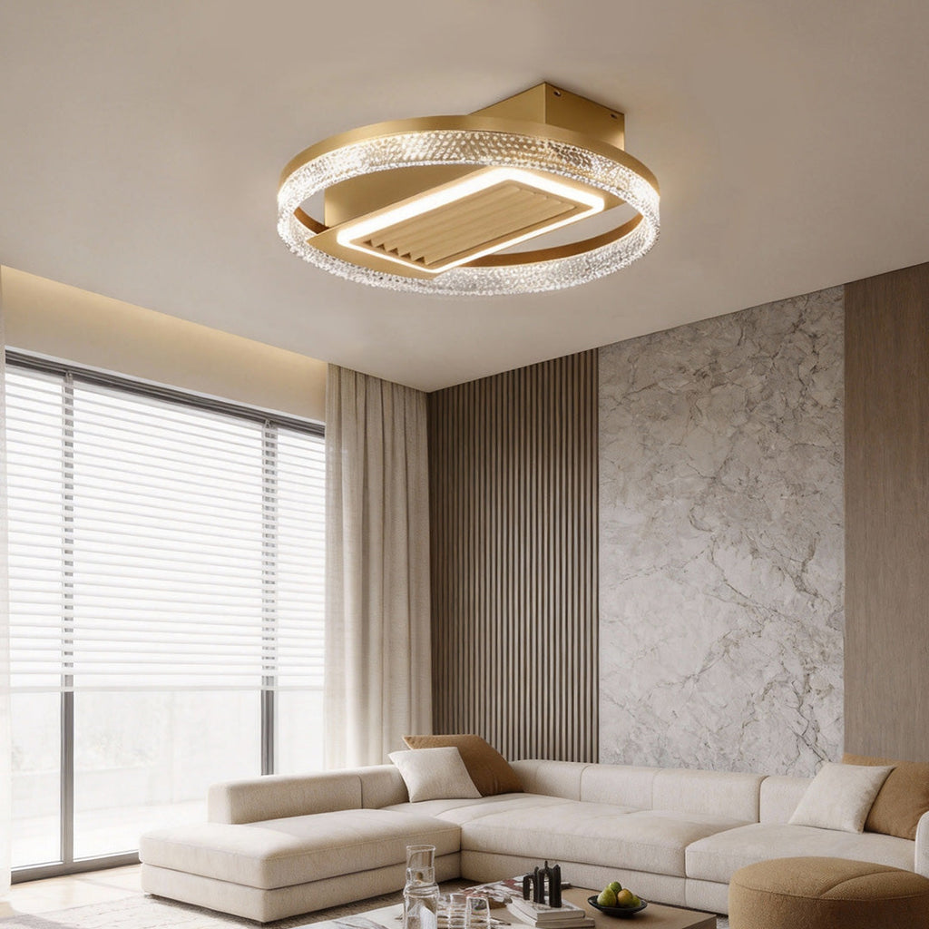 Sleek White Bladeless Fan Lamp with 6-Speed Dimmable LED for Home Decor