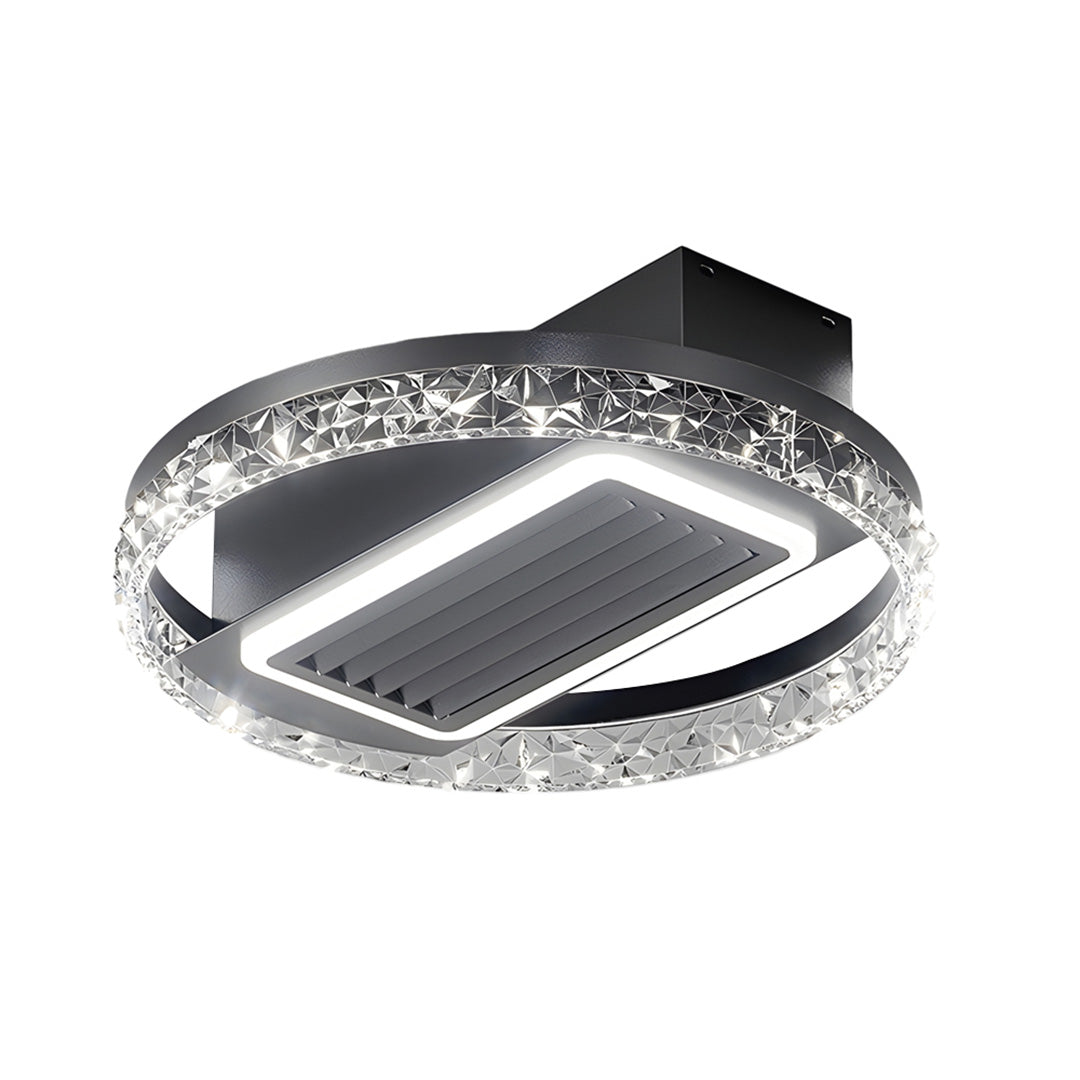 Sleek White Bladeless Fan Lamp with 6-Speed Dimmable LED for Home Decor