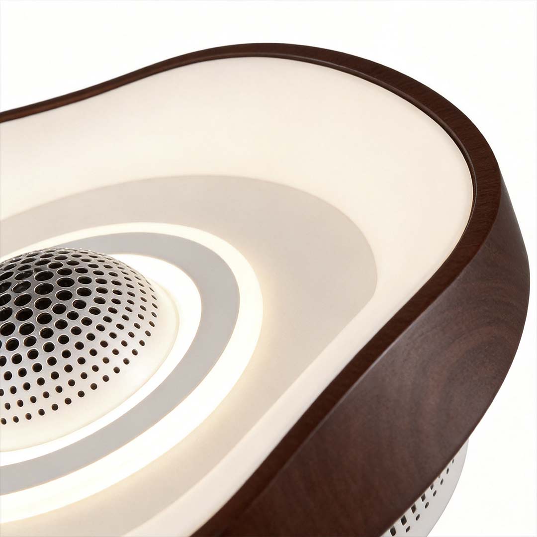 Modern White Bladeless Fan with Dimmable LED Light for Home Comfort