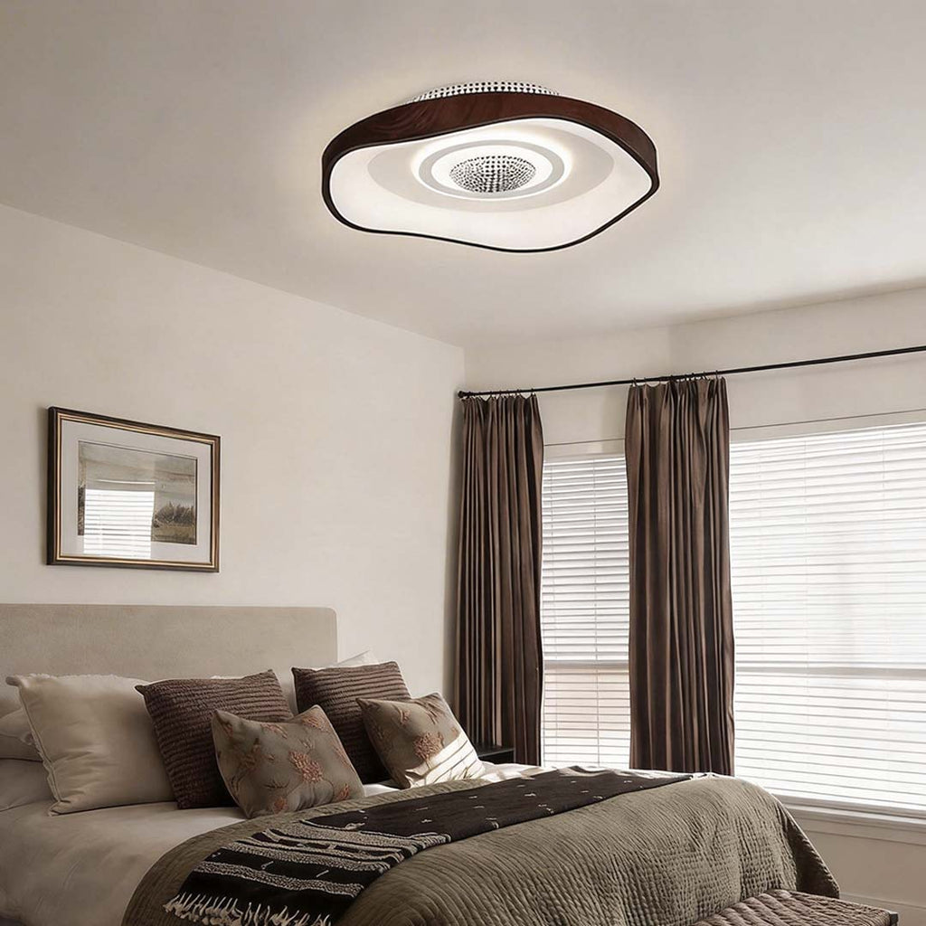 Modern White Bladeless Fan with Dimmable LED Light for Home Comfort