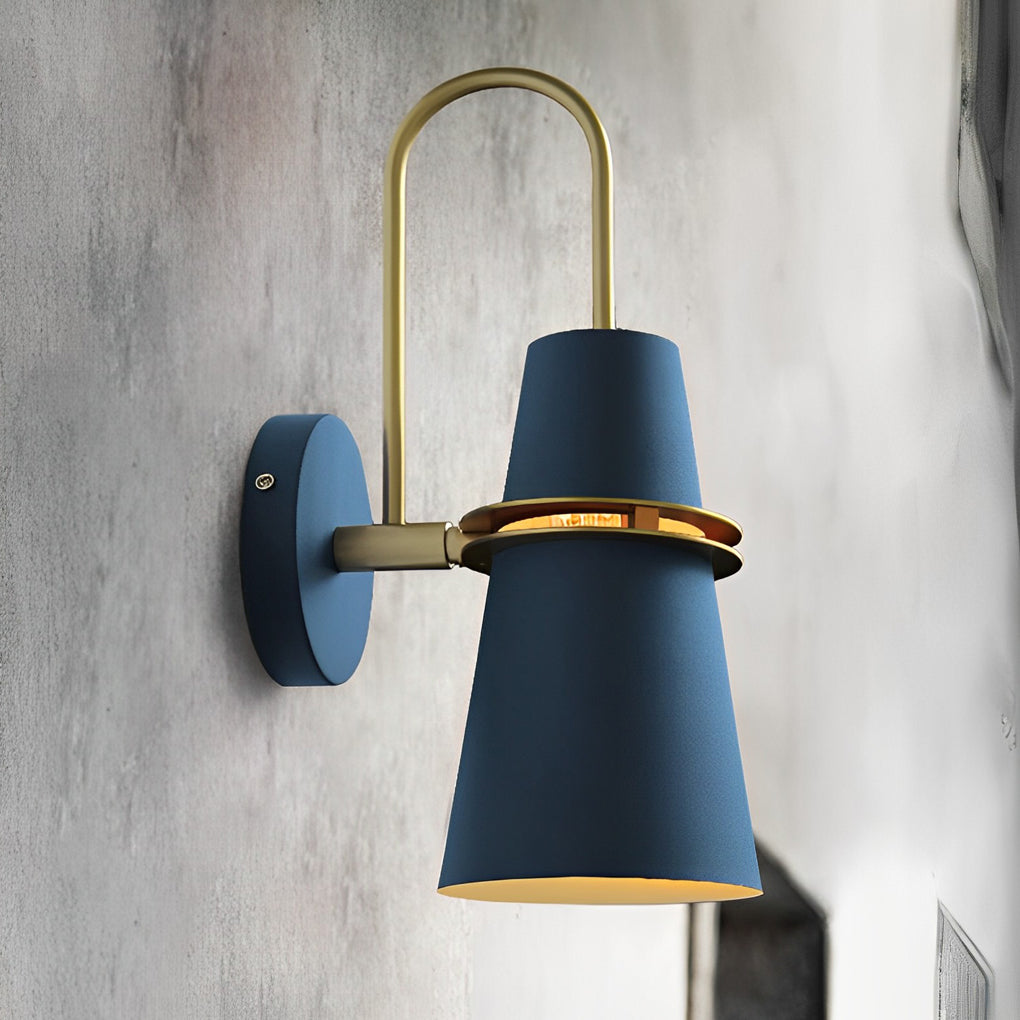 Modern White Iron Cone Wall Lamp for Living Room and Bedroom Decor