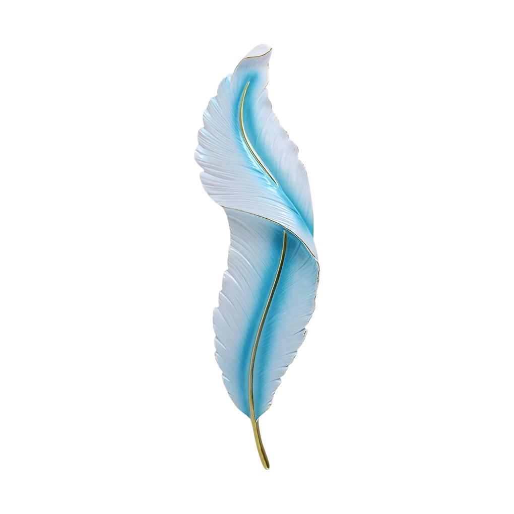 Modern White Resin Feather LED Wall Light for Corridor & Hallway Decor