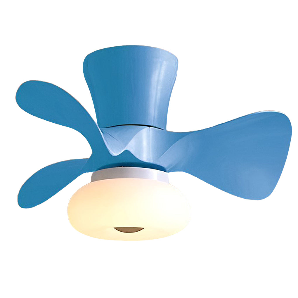 Modern White Macaron LED Ceiling Fan with Light for Living Room Decor