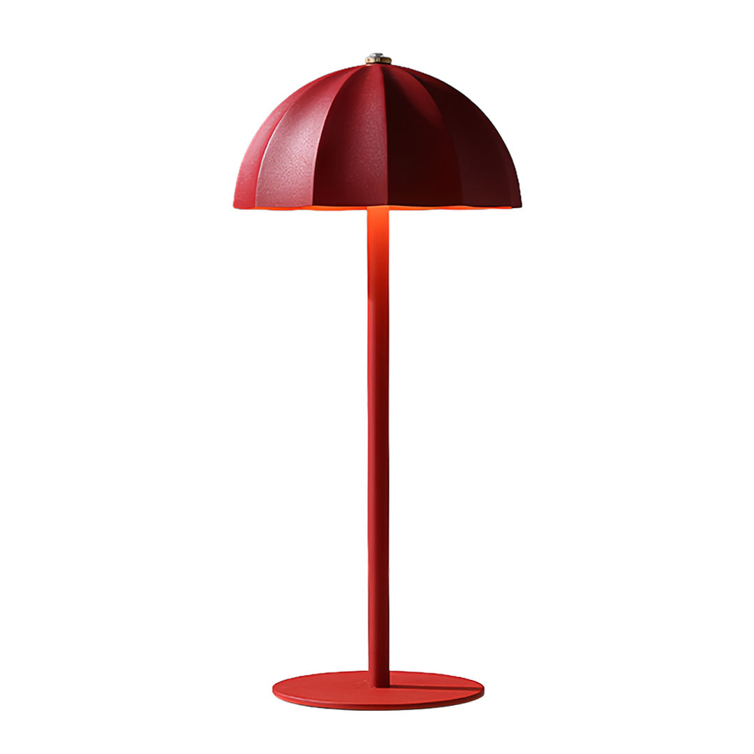 Minimalist White Metal Mushroom Table Lamp, Cordless & Rechargeable for Home