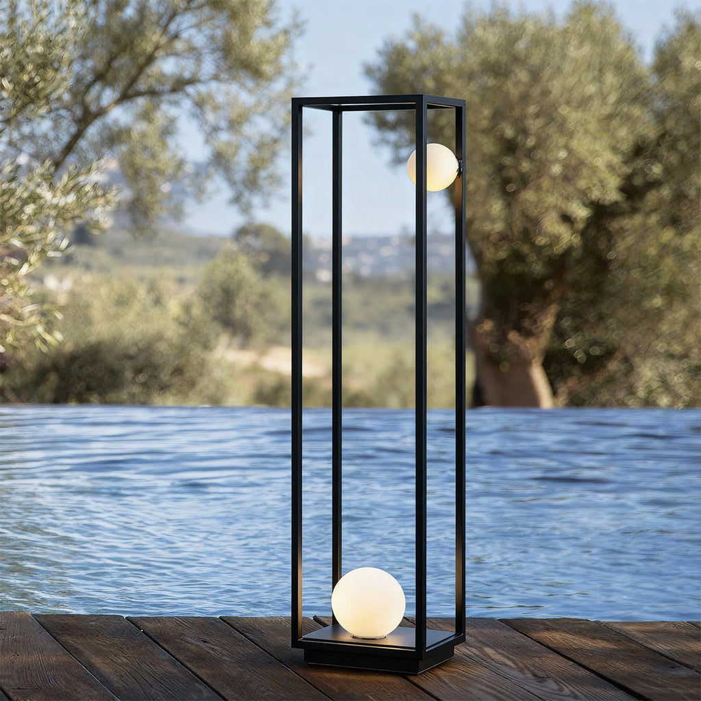 Modern Black Metal LED Courtyard Bollard Light for Outdoor Spaces