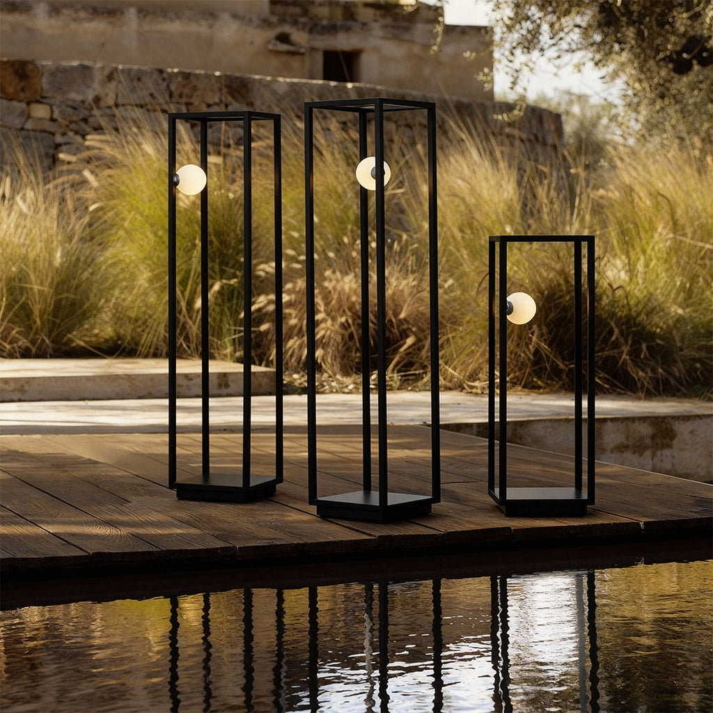 Modern Black Metal LED Courtyard Bollard Light for Outdoor Spaces