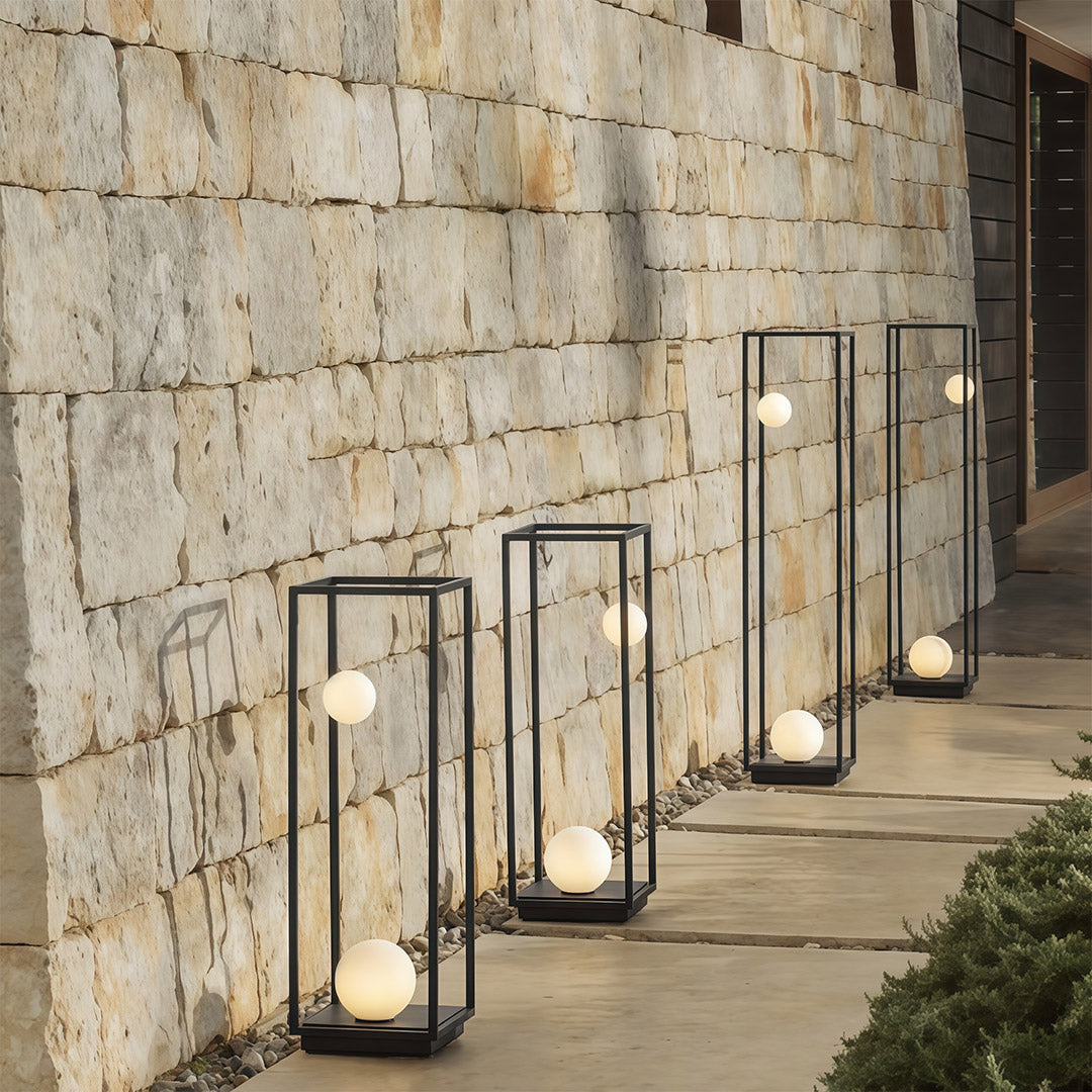 Modern Black Metal LED Courtyard Bollard Light for Outdoor Spaces