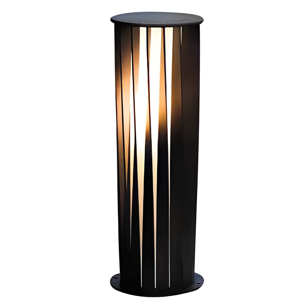 Geometric Black Metal Solar LED Bollard Path Light for Outdoor Lighting
