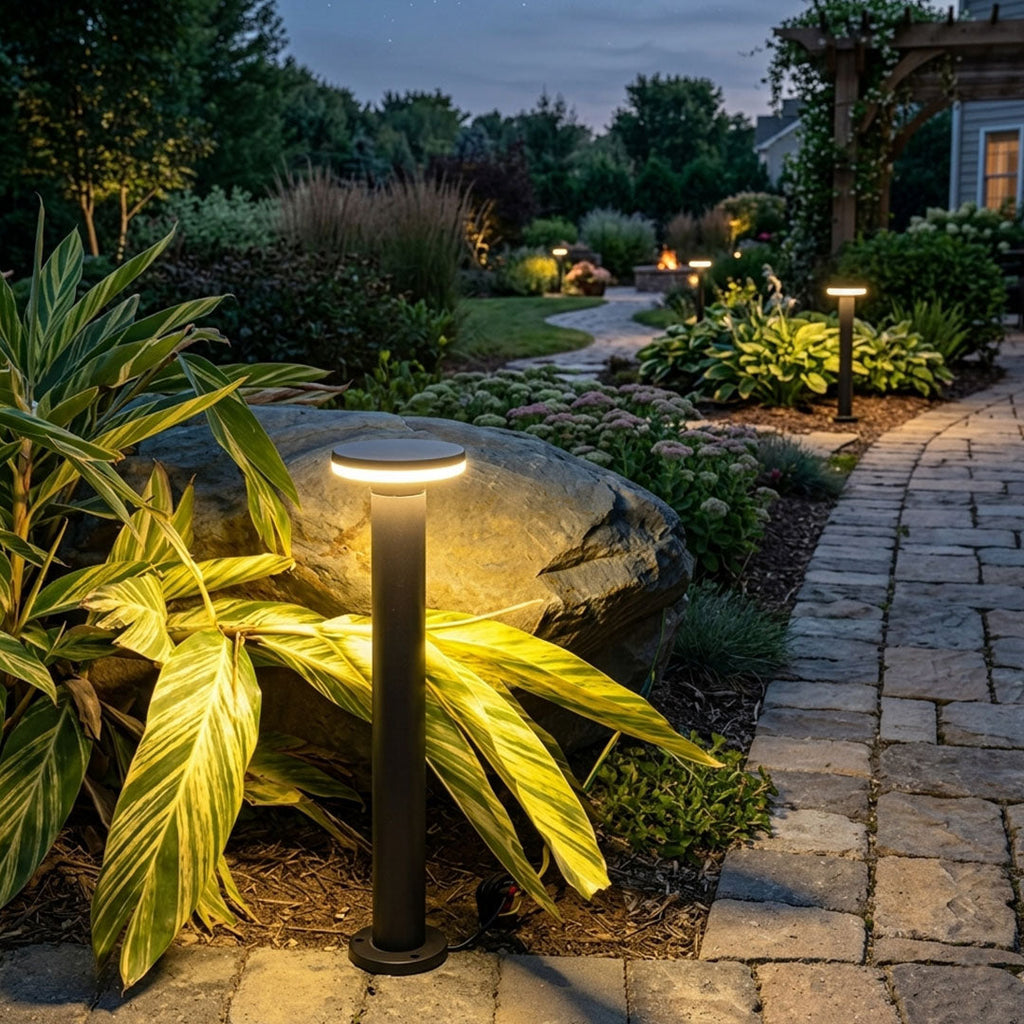 Minimalist Waterproof LED Bollard Pathway Lights for Outdoor Garden Use