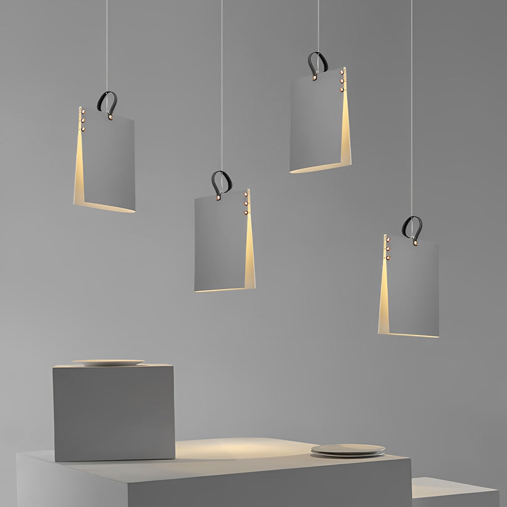 Contemporary White Book-Shaped Pendant Light for Home Office or Library