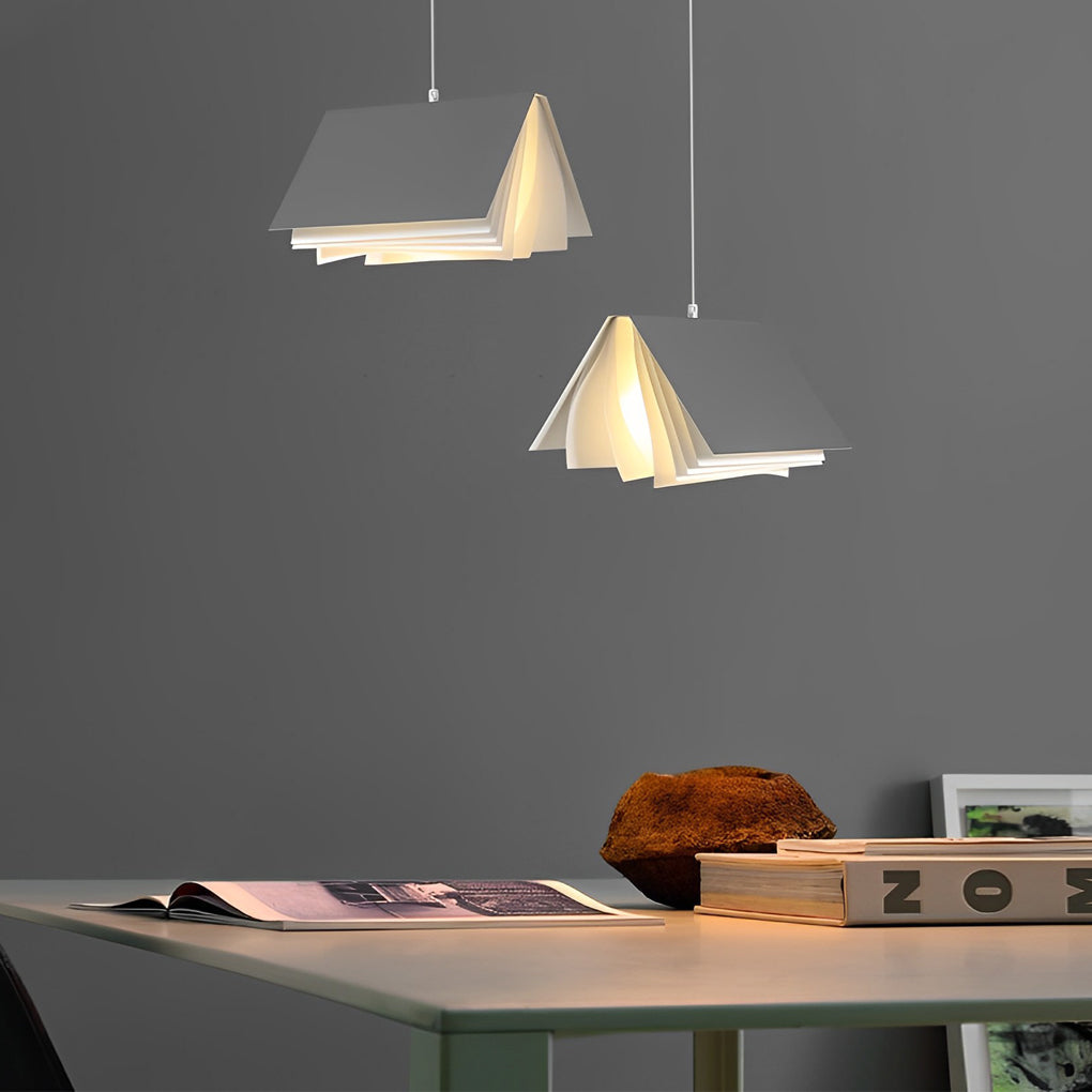 Creative Book-Style Pendant Light Fixture in Modern Metal for Living Room