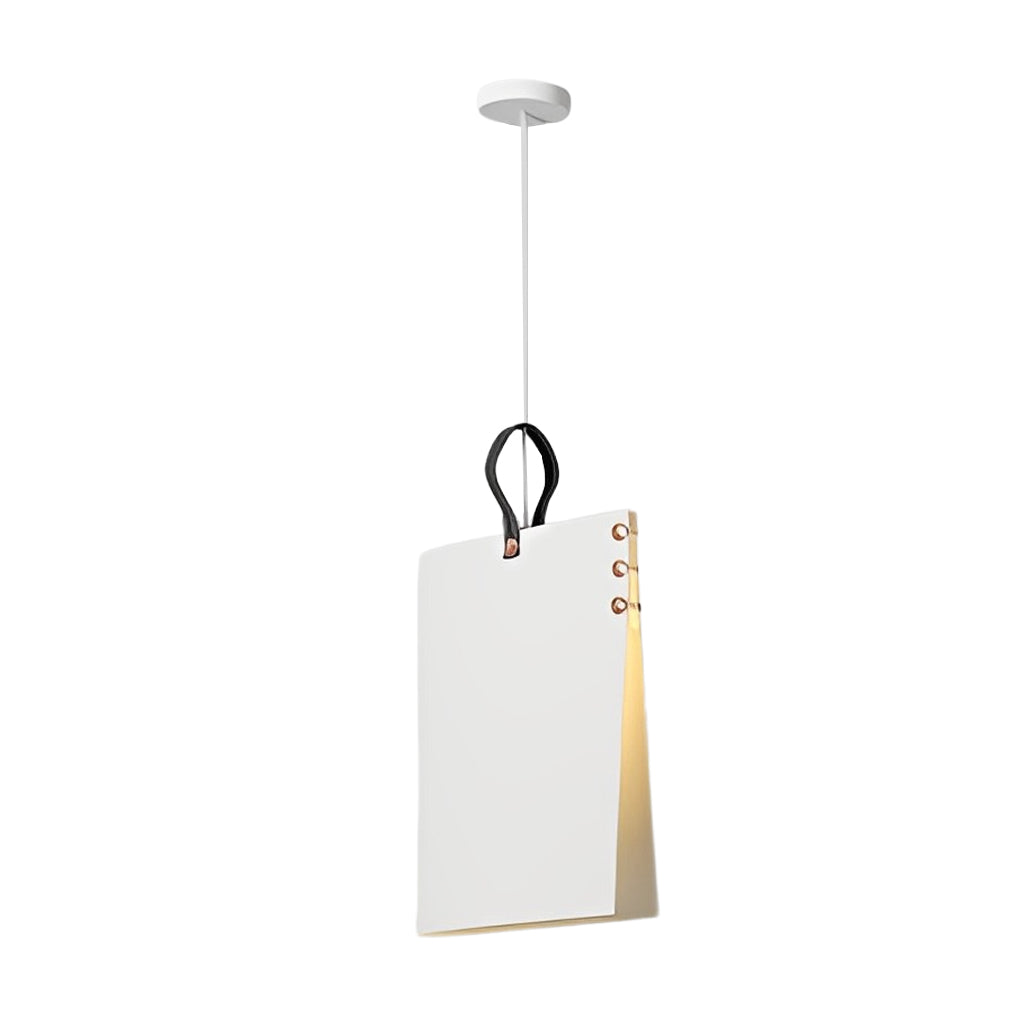 Contemporary White Book-Shaped Pendant Light for Home Office or Library