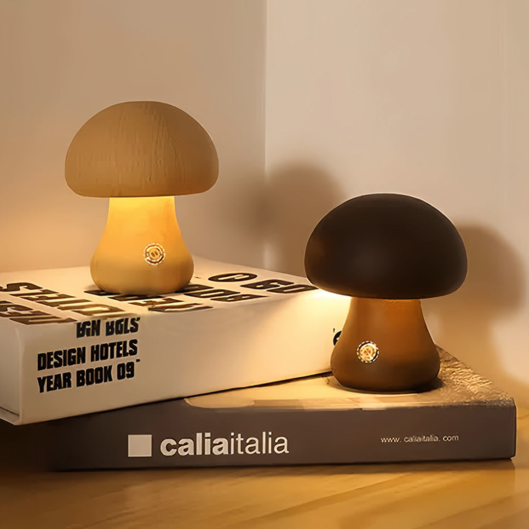 Elegant White Mushroom LED Table Lamp for Bedroom or Living Room Decor