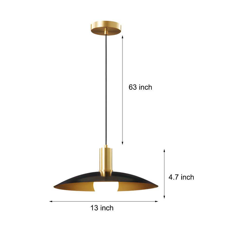 Modern Brass Flared LED Pendant Light Fixture for Dining Room Decor