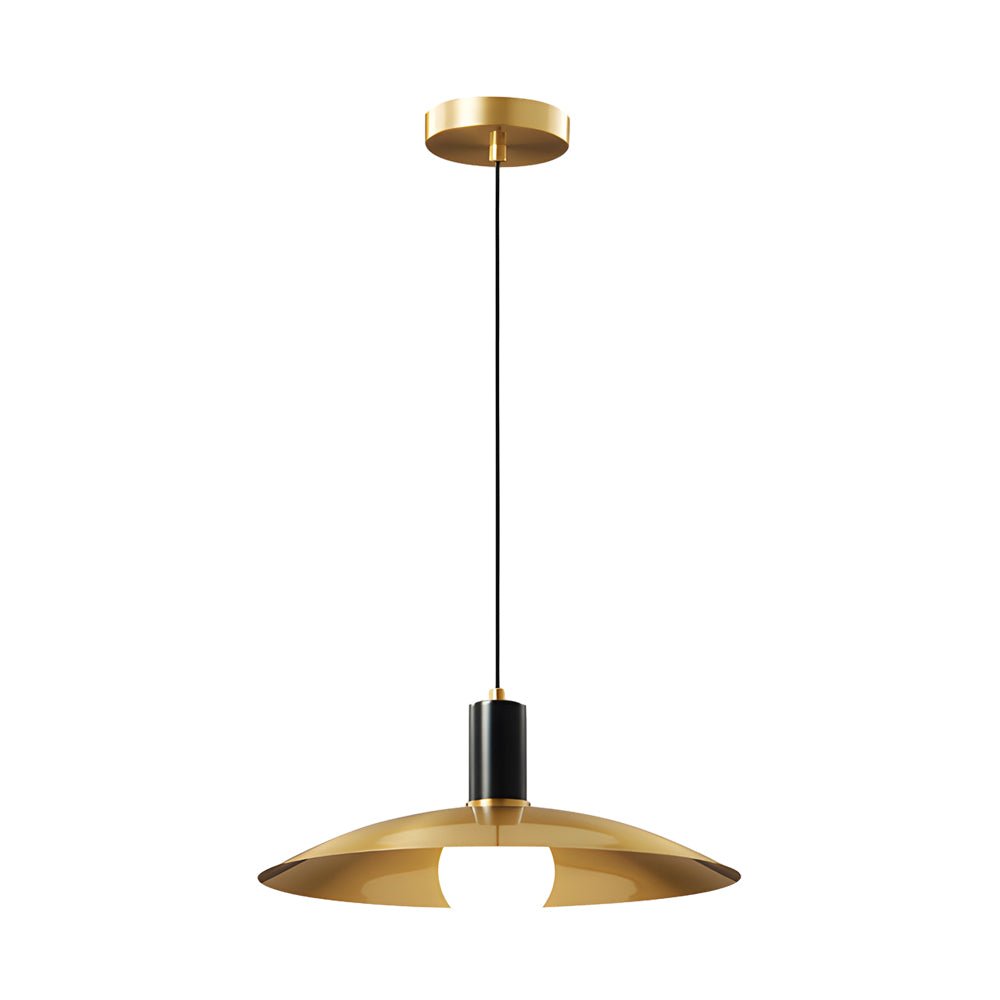 Modern Brass Flared LED Pendant Light Fixture for Dining Room Decor