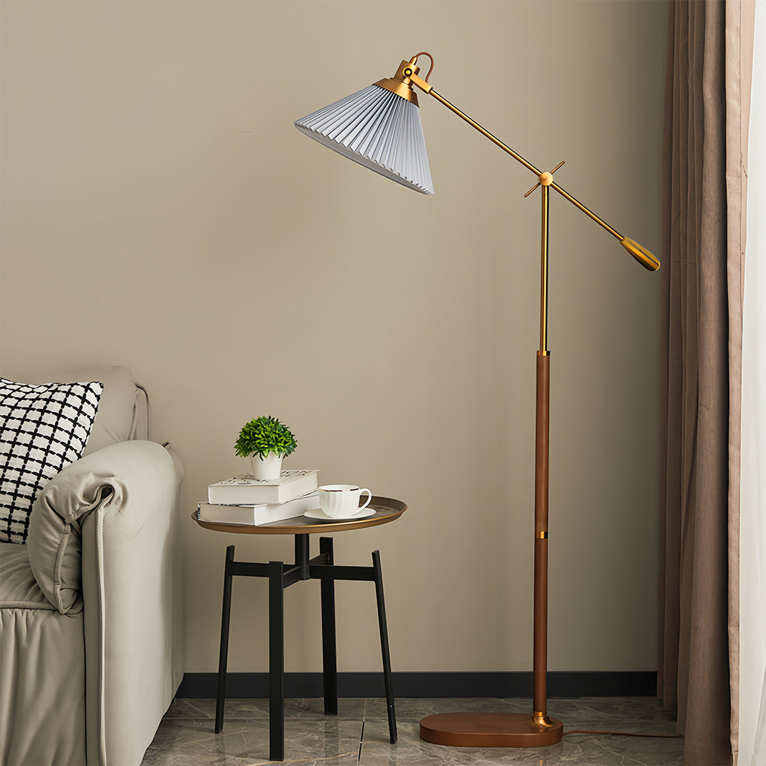 Vintage Industrial Adjustable Swing Arm Floor Lamp for Bedroom Reading