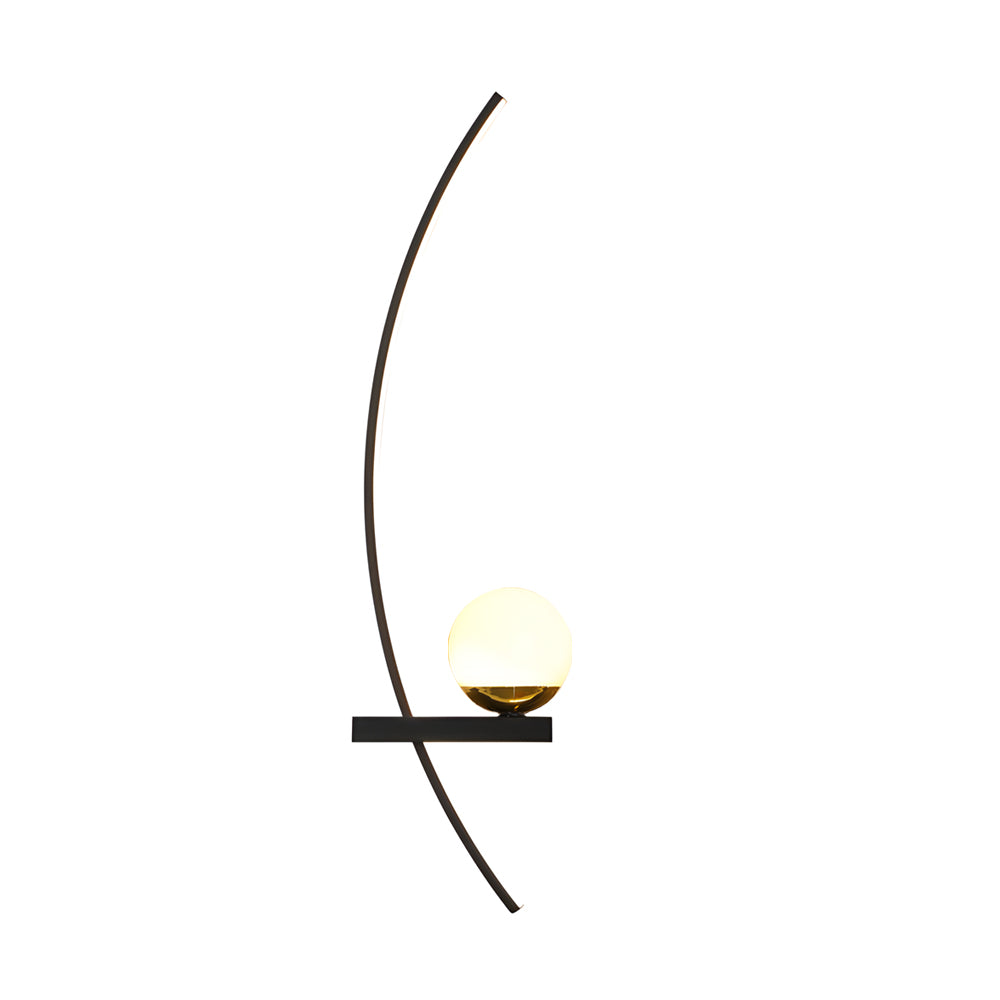 Elegant Silver Curved LED Wall Sconce for Modern Living Room Decor