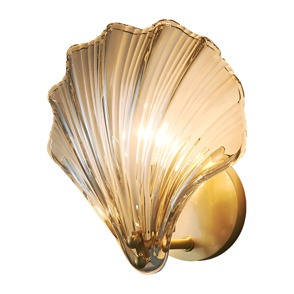 Elegant Seashell-Shaped LED Glass Wall Lamp for Coastal Home Décor