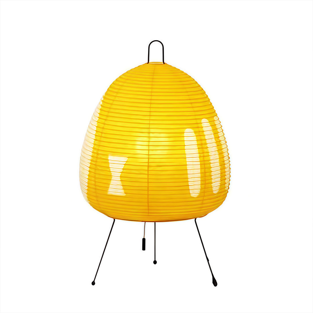 Minimalist White Rice Paper Table Lamp in Wabi-Sabi Style for Living Room