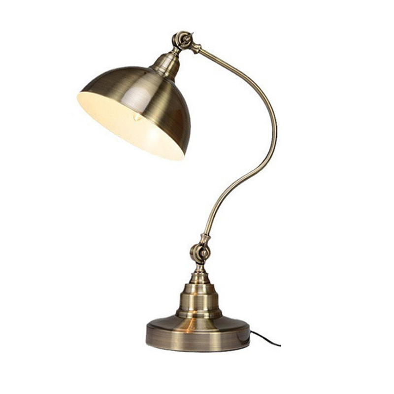 Vintage Bronze Gooseneck LED Desk Lamp – Stylish Metal Lighting for Office
