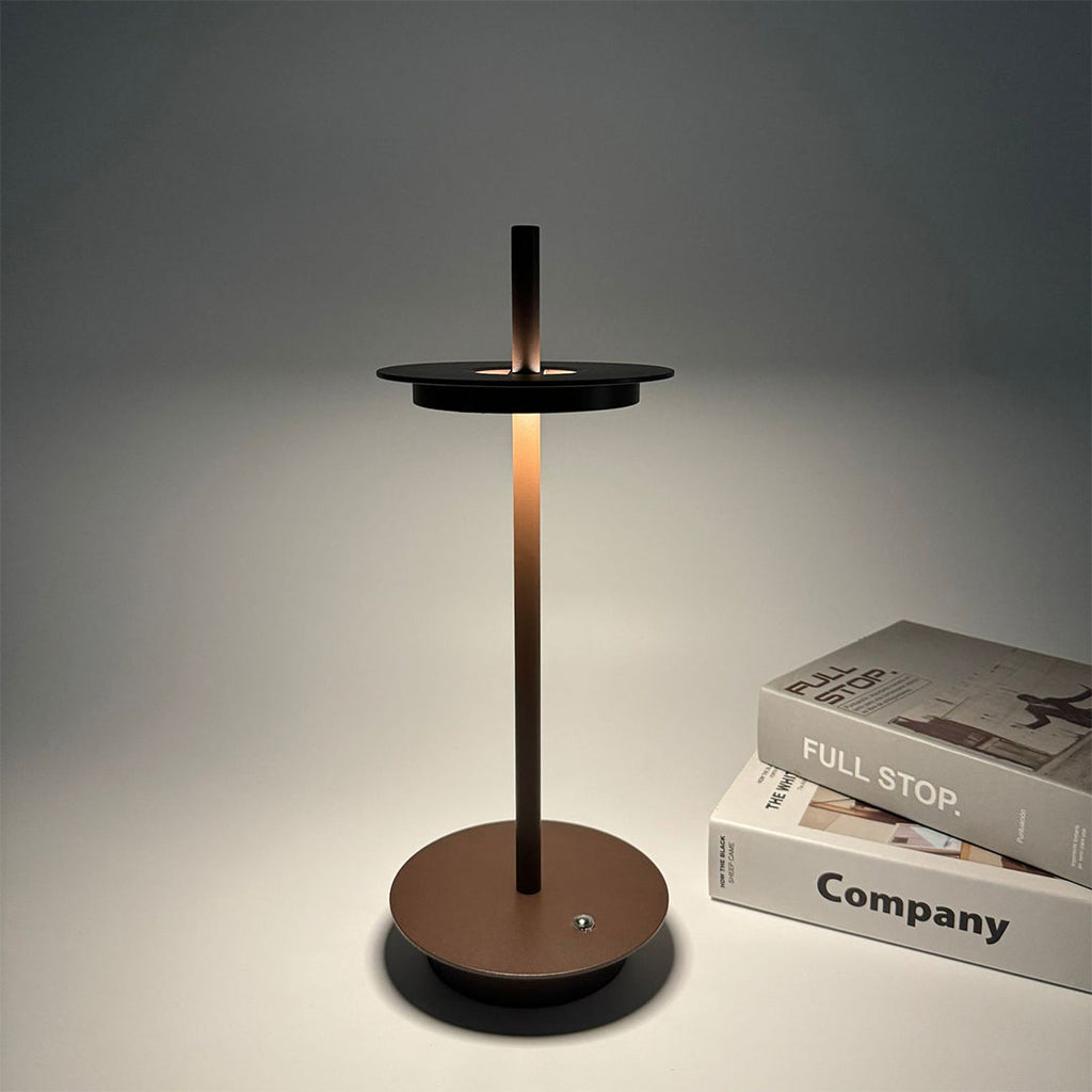 Portable Dimmable Metal Buffet Table Lamp in Modern Silver for Dining Room