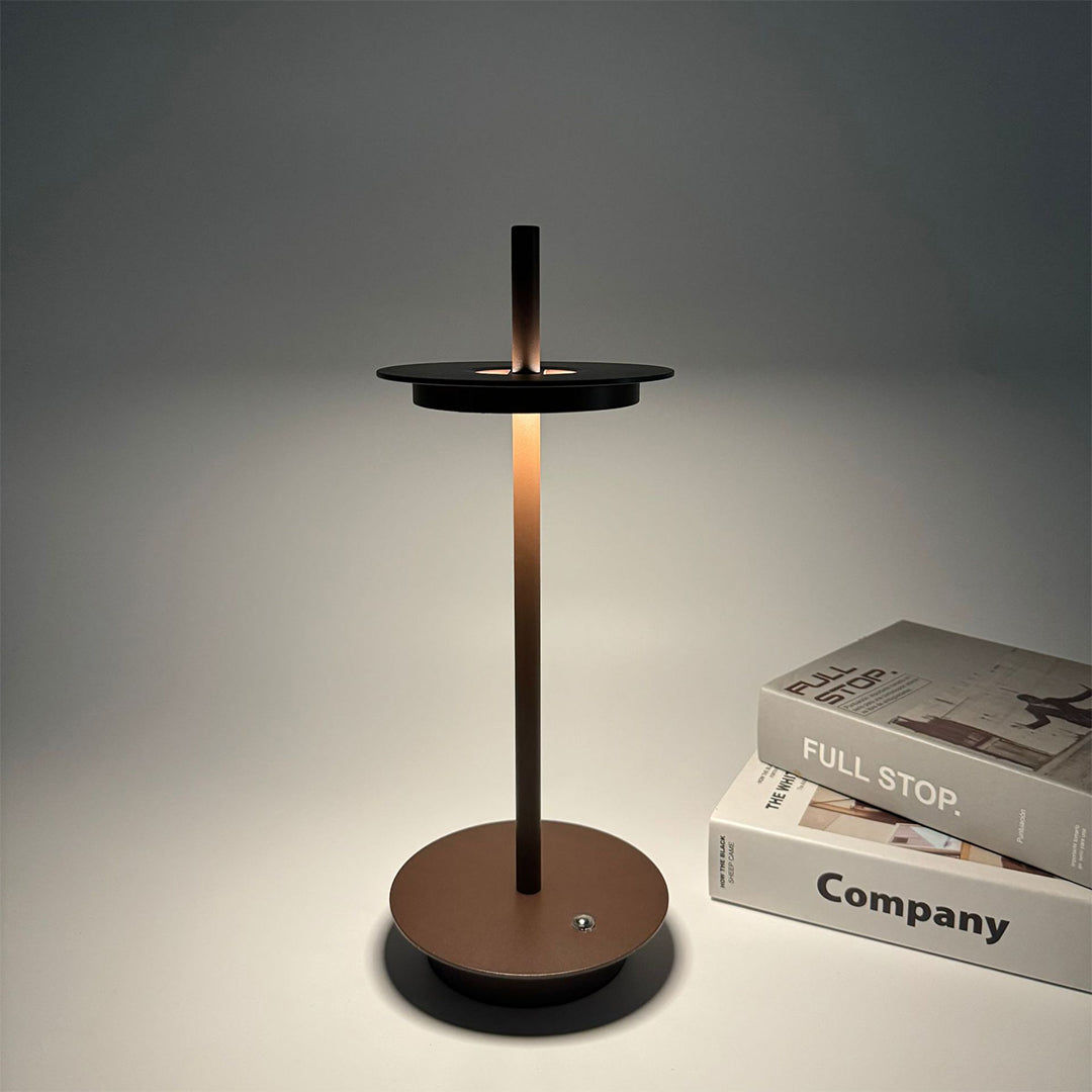 Portable Dimmable Metal Buffet Table Lamp in Modern Silver for Dining Room