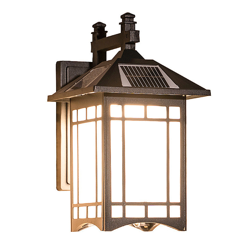 Vintage Industrial LED Lantern Wall Sconce in Die-Cast Aluminum for Entryway
